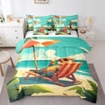 thumbnail image 1 of YST Hawaii Beach 7-Piece Comforter Set, Full, Cartoon Animal, Tropical Ocean, Summer Holiday Theme, 1 of 6