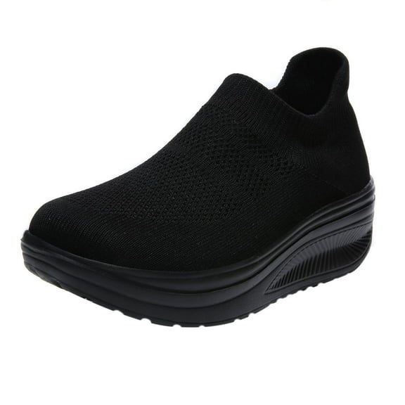 Fesfesfes Women's Fashion Sneakers Women's Shoes Sports Flying Woven Breathable Mesh Hollow Out Fashion Casual Running Shoes US:9.5(43)