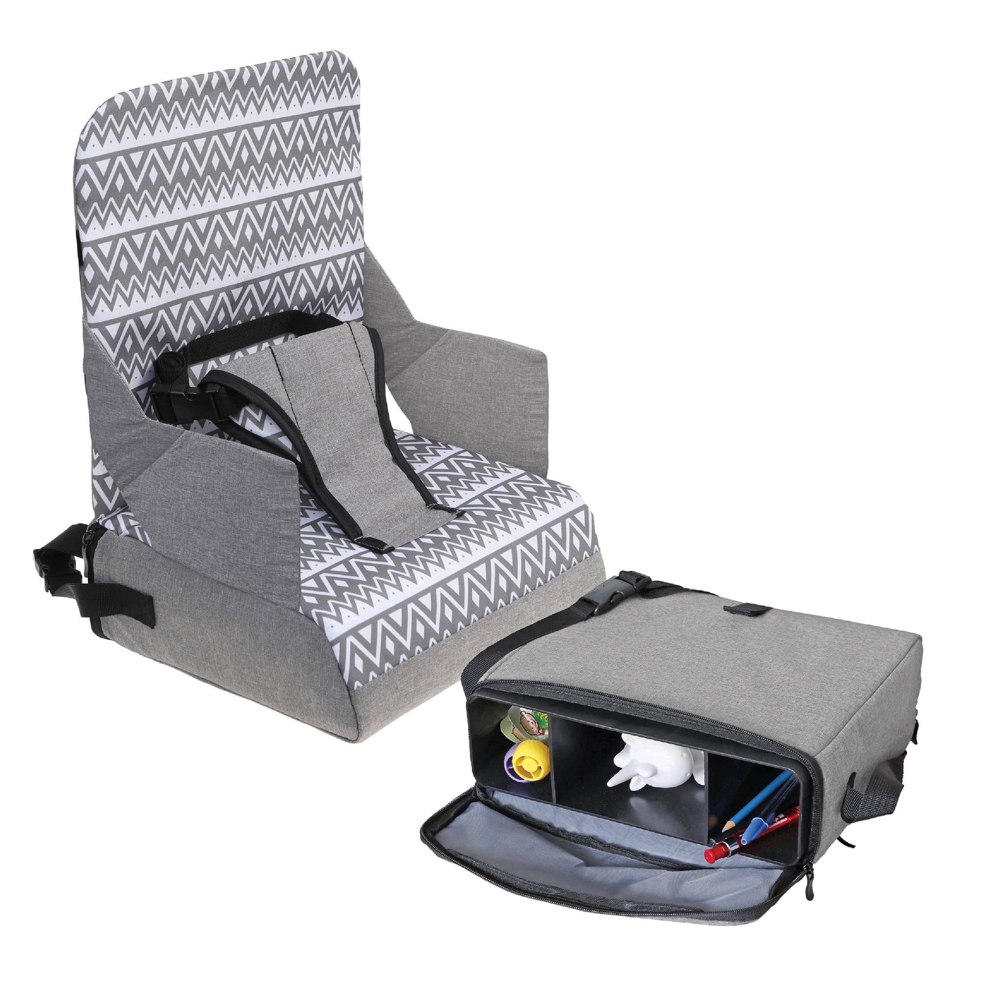 Dreambaby Grab ‘N Go Travel Booster Seat – Portable Toddler High Chair for Dining (6M-3Y) with Storage & Shoulder Strap