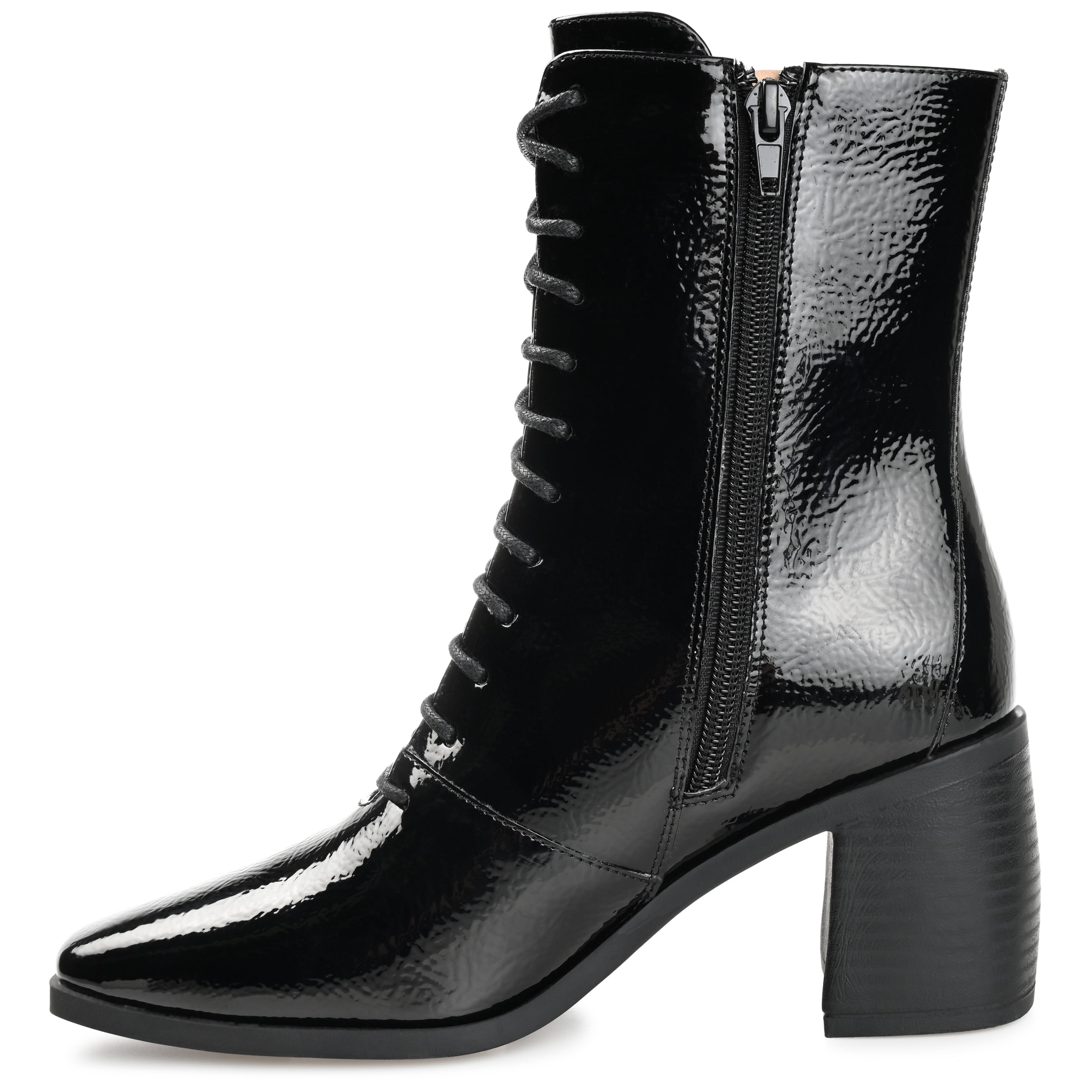Journee Womens Covva Inside Zip Stacked Heel Booties, Widths Available