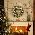 thumbnail image 4 of 24" Christmas Wreath, Pre-Lit Christmas Wreath with Lights, Battery Operated, Lighted Xmas Door Wreath with Ball Ornaments for Window Fireplace Garage, Indoor/Outdoor Christmas Decor, 4 of 9