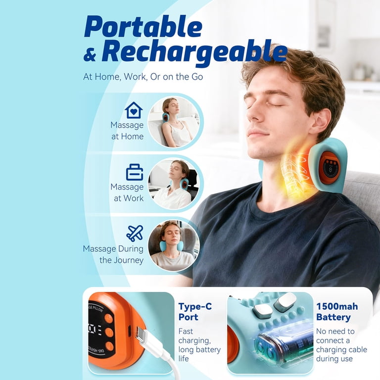 Neckline Massager 2026,Neckline 4-In-1 Massager With Heat For Pain Relief  Deep Tissue,26 Angle Neck Massager With Heating And Vibration,3D Deep ...
