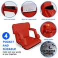 thumbnail image 5 of 24.4" Wide Stadium Seat For Bleachers With Back Support 6 Reclining Options,Folding Bleacher Chair,Comfortable Cushion,Water-Resistant,Portable For Sporting Events,Camping, 5 of 7