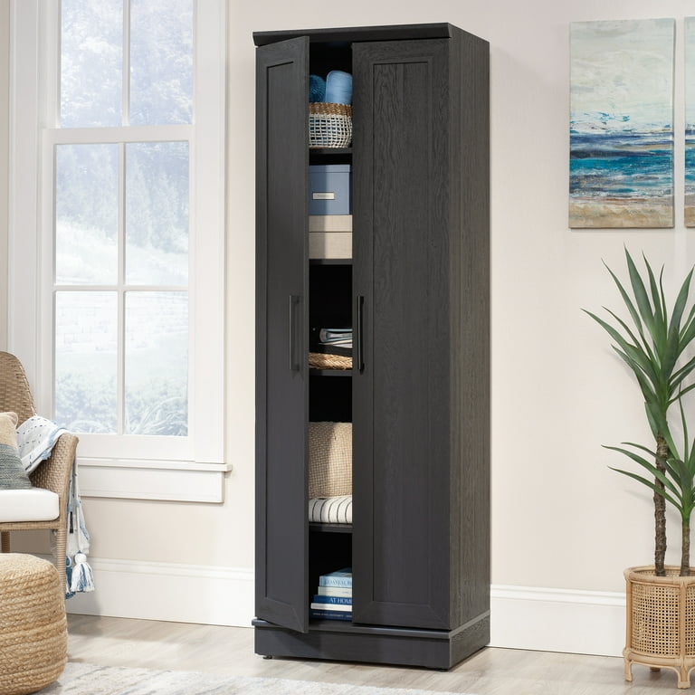 Sauder HomePlus 2-Door Storage Cabinet, Raven Oak Finish - Walmart.com
