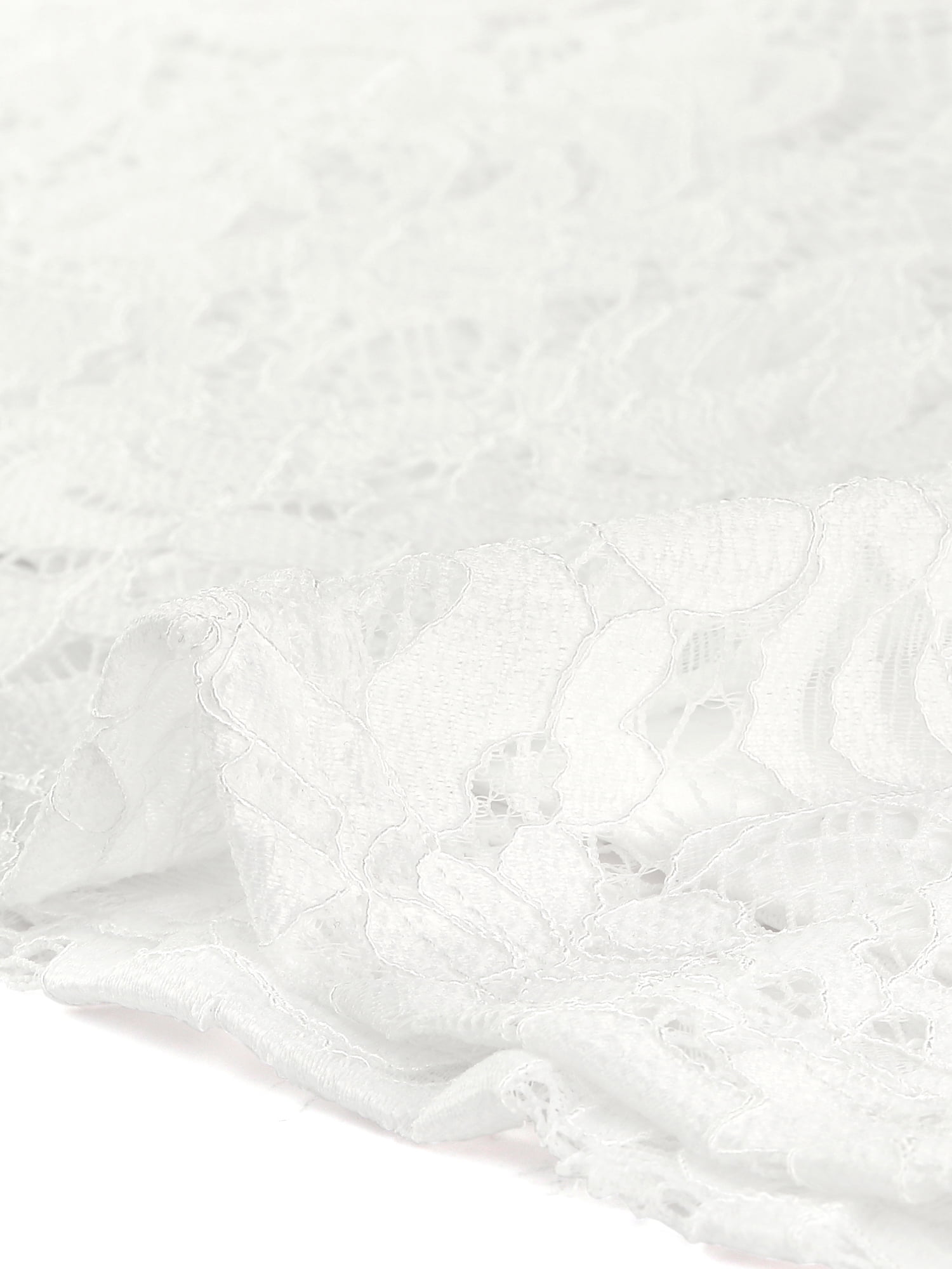 DARING DIVA Lace Off the Shoulder Sheer Peplum Blouse Top L White