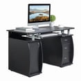 thumbnail image 7 of 115x55x74cm 15mm MDF Portable Computer Desk with Door and 3 Drawers Black, 7 of 7