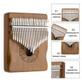 thumbnail image 4 of Unique Bargains 21 Keys Thumb Piano, Deep Brown Mini Portable Finger Piano Solid Koa-Wood Flower Pattern Handrail, 4 of 6