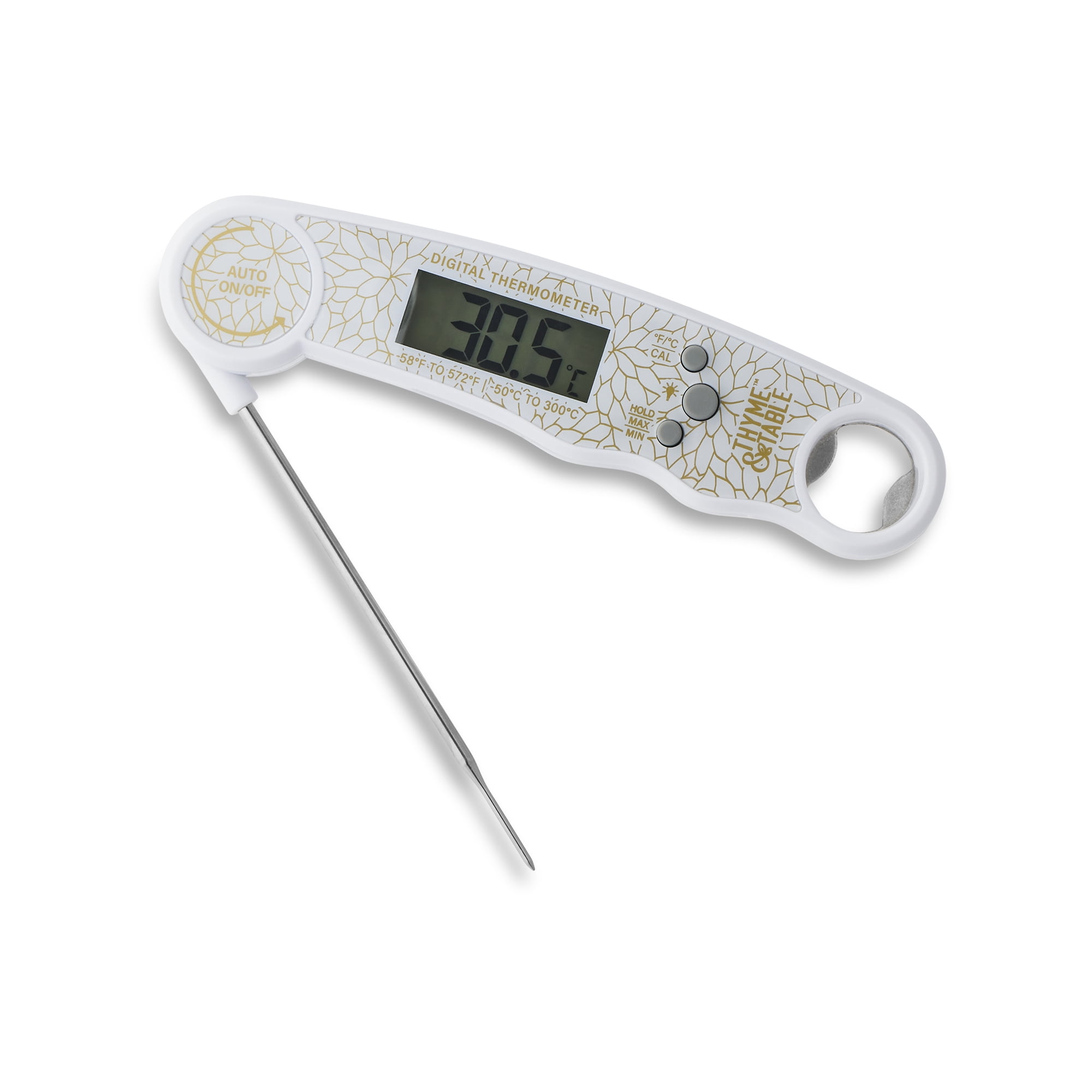 Thyme & Table Collapsible Digital Meat Thermometer with Stainless Steel Probe