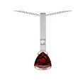 thumbnail image 2 of Star K � 7mm Trillion Genuine Garnet Bar Pendant Necklace, 2 of 9