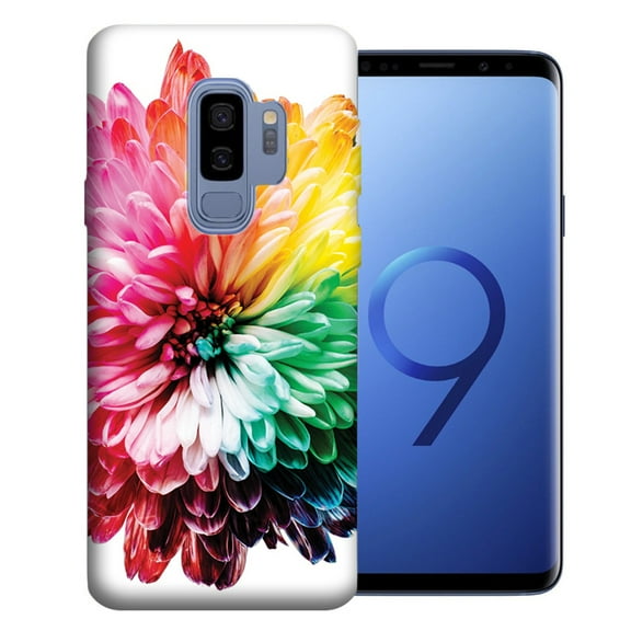 MUNDAZE For Samsung Galaxy S9 Plus Rainbow Flower Design TPU Gel Phone Case Cover