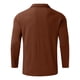 thumbnail image 3 of Gibobby Playera polo hombre Camiseta informal de tela a rayas de otoño para hombre, camiseta de manga larga con cuello vuelto y cremallera(Café,G), 3 of 5