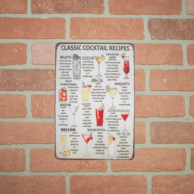 Metal Retro Classic Alcohol Liquor Cocktail Recipes Wall Sign Home Bar Pub Decor Metal Retro Classic Alcohol Liquor Cocktail Recipes Wall Sign Home Bar Pub Decor