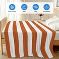 thumbnail image 4 of Orange Stripes Cooling Blanket, Lightweight Breathable Summer Throw Blanket with Double Sided Cold Effect, Simple Orange White Texture Picnic Beach Blankets Bed Sheet for Hot Sleepers 40"x60", 4 of 8