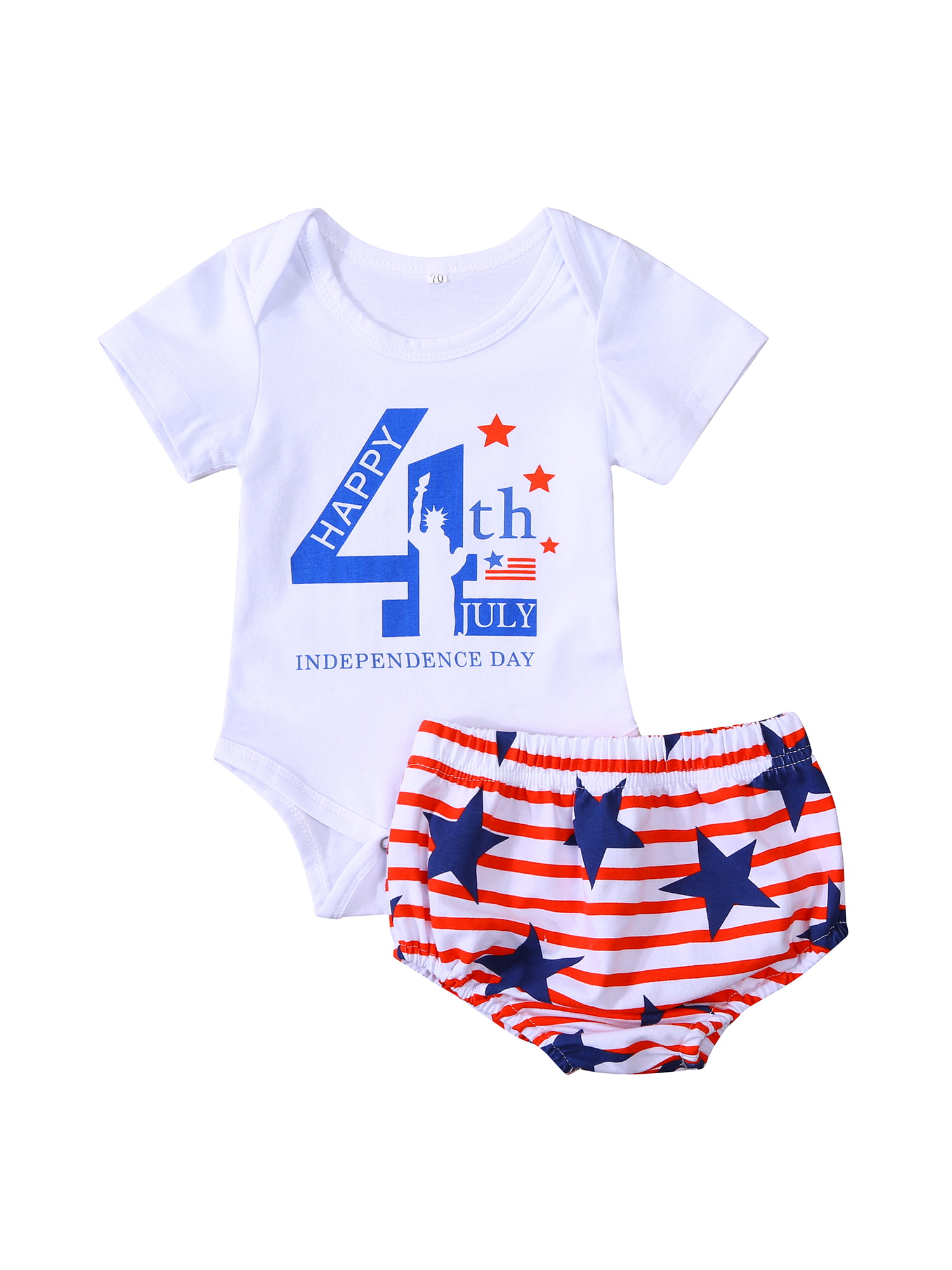 American Flag Short Pants Independence Day Clothes Set Newborn My First 4th of July Baby Boys Outfits Romper 