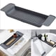 thumbnail image 2 of Toallero de tocador para bañera, toallero grande, organizador de bandeja de baño para ducha, accesorios con lados extensibles, soporte para jabón, Base hueca (negro) Fokelyi WMZL-215-2, 2 of 4
