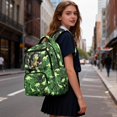 thumbnail image 4 of KUIFORTI Green Dinosaur Boys Backpack Kids School Bag 17 Inch Polyester with Side Pockets Comfortable Adjustable Straps for Students for Elementary, 4 of 7