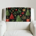 thumbnail image 5 of COEQINE Headrest Protector for Recliners, Waterproof Faux Leather Headrest Cover for Recliners, Easy to Clean Decorative Cover with Hook and Loop Fasteners, Christmas Tree Holly, 2 Pieces, 5 of 7