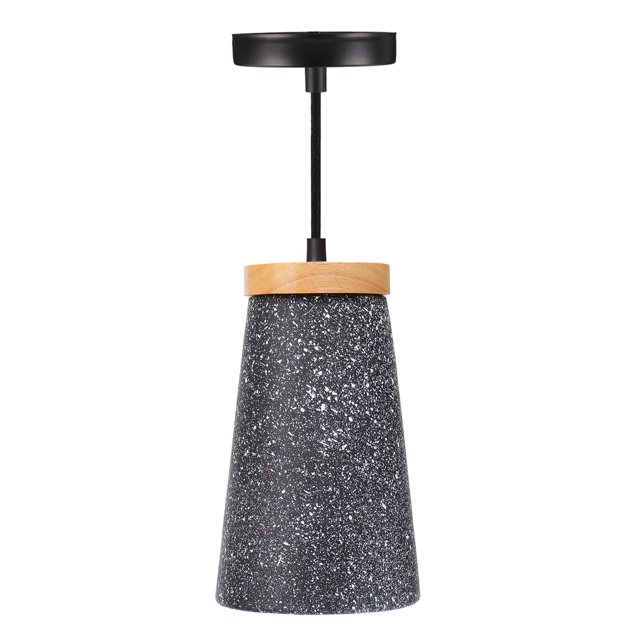 Concrete Ceiling Light Shade Wood Modern Loft Room Bar LED Pendant Lamp Fixtures