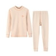 thumbnail image 3 of WRKEKC Boys and Girls Cotton-Blend Thermal Set 2-16Y Color-Block Trim Crew Neck Top & Pants Soft Stretch Winter Base Layer, 3 of 10