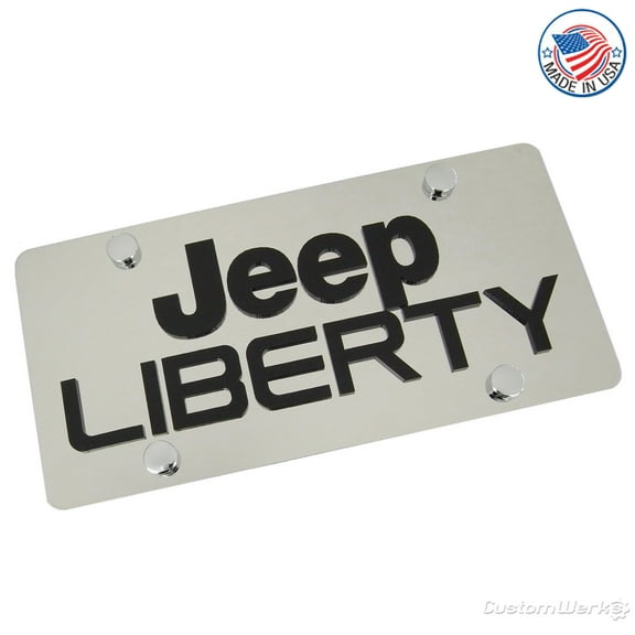 Jeep Dual Logo Liberty License Plate (Chrome)