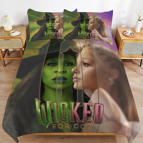 w_ick_ed witch for good 3-Piece Bedding Set,King Size Duvet Cover Set Personalized Bedding Decor for Kids And Teens