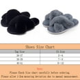 thumbnail image 4 of FAMITION Women's Fuzzy slippers Cross Band Soft Plush Cozy House Slippers Indoor and Outdoor Shoes, 4 of 7