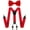 Red, variant on Solid Color Suspender and Silk Bow Tie Sets for Men