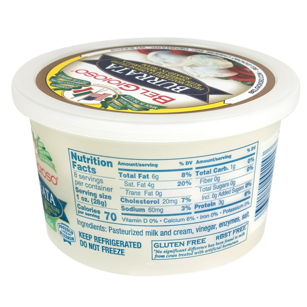 BelGioioso Burrata Cheese Filled with Mozzarella and Cream, 8 oz Refrigerated Plastic Cup