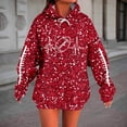 thumbnail image 4 of Glitter Sparkle Football Hoodies for Women Fall Winter Casual Sequins Hooded Sweatshirt with Pockets Y2K Pullover Tops, 4 of 5