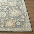 thumbnail image 4 of Hauteloom Auryon Boho Hand Tufted Natural Fiber Wool Area Rug - Traditional Floral Carpet for Living Room, Bedroom, Dining Room - Gray Blue, Off White - 6' x 9', 4 of 7