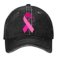 thumbnail image 1 of Women's Breast Cancer Awareness Month Printed Washed Baseball Cap Outdoor Sports Hat, 1 of 6