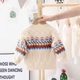 thumbnail image 4 of Diufon Toddler Kids Baby Unisex Sweater Spring Long Sleeve Knit Outwear Button down Color Block Crochet Top (6-7 Years, Beige), 4 of 9