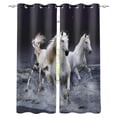 thumbnail image 2 of White Horse Sky Sea Window Treatments Curtains Valance Living Room Curtains Kitchen Outdoor Drapes Decor Print, 2 of 5
