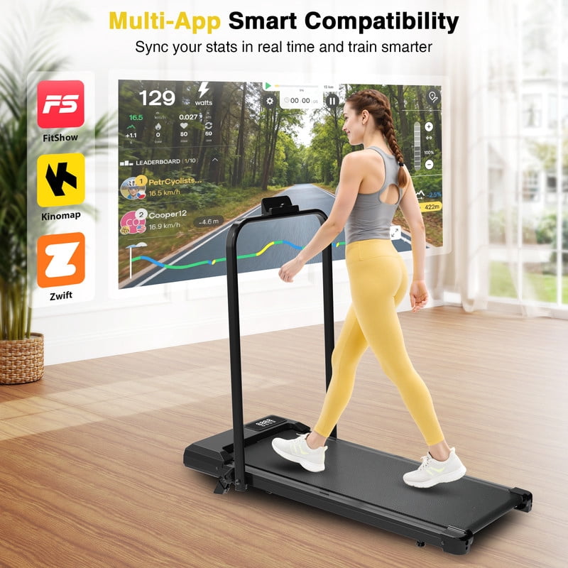 Redliro 2 in 1 Walking Pad Treadmill with Incline, Under Desk Treadmill with LED Display & APP for Home Office