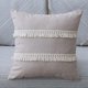 thumbnail image 1 of Farmhouse Cotton Linen Throw Pillow Covers with Tassels Decorative Square Throws Cushion Cover for Sofa Bedroom Car (Beige 01, 18"x18"), 1 of 4