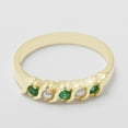 thumbnail image 4 of LBG British Made 14k Yellow Gold Natural Emerald & Cultured Pearl Womens Eternity Ring - 33 size options - Sizes 4 to 12 Available, 4 of 6