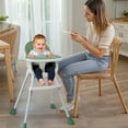 thumbnail image 2 of Ktaxon Baby High Chair, Convertible 3 in 1 High Chairs for Babies and Toddlers, Baby Highchair with 5-Point Safety Harness, Adjustable Dining Tray, Green, 2 of 11
