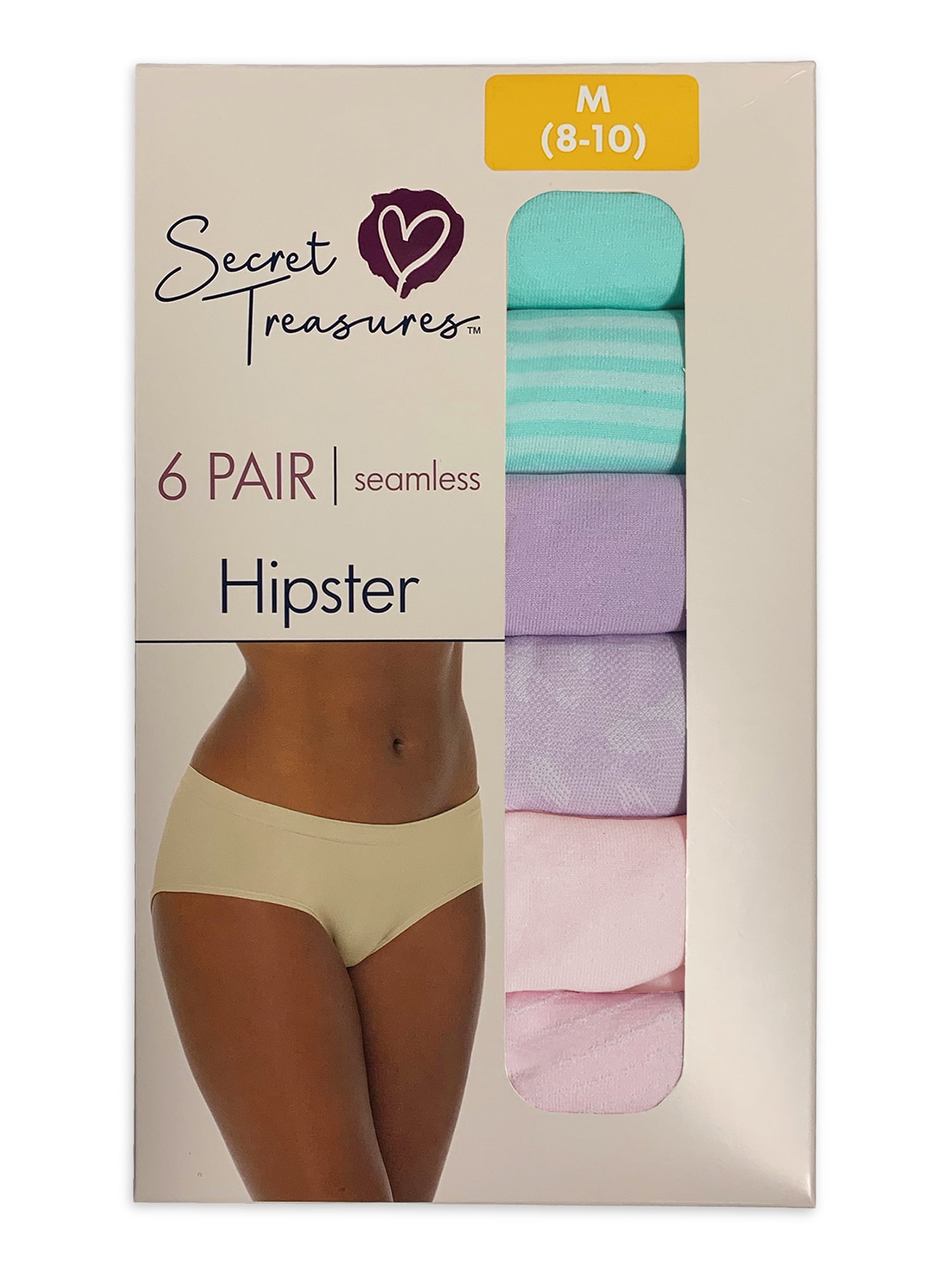 Secret Treasures Full Figure Hipster Panties 6 Pair Size 0x/10 Seamless  Solids for sale online