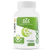 zZz Night Natural Sleep Aid - Non-Habit Sleeping Pills with Melatonin, Valerian, Chamomile & More - Promotes Relaxation & Restful Sleep for a Better Tomorrow - 60 Capsules