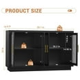 thumbnail image 2 of Modern Black Buffet Cabinet with Storage, Large 55.1" Wood Sideboard Featuring 4 Fluted Glass Doors, Ideal for Living Room, Entryway, Kitchen, Dining Room, and Hallway with Contemporary Design, 2 of 7