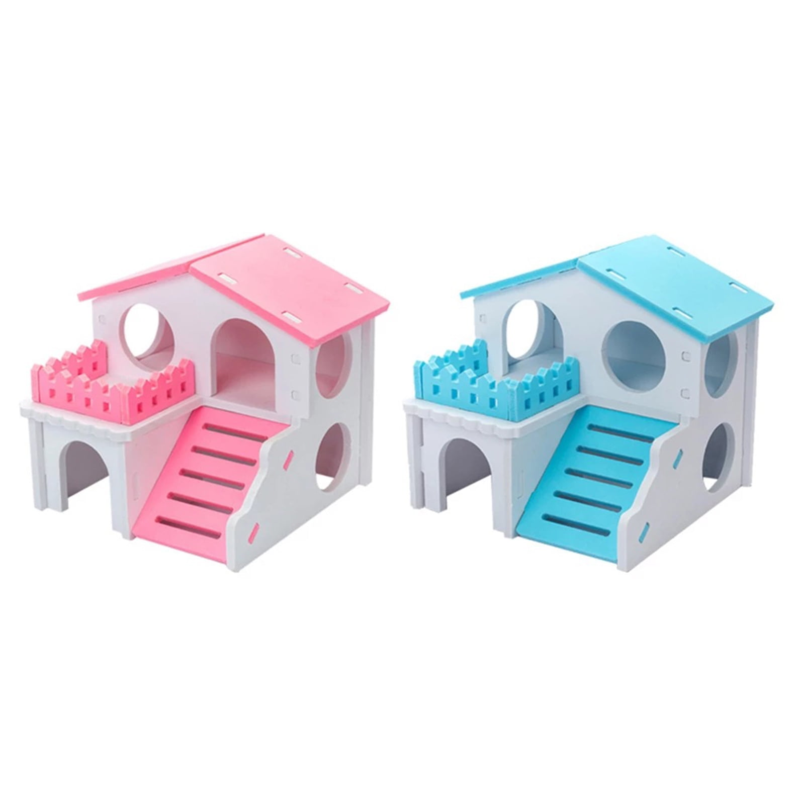 Dawf Hamster Wooden House Detachable Roof Climbing Ladder for Sugar Glider