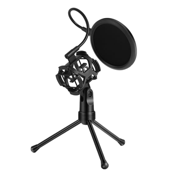 Adjustable Tripod Stand With Shock Mount And Wind Shield For Mics