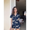 thumbnail image 4 of Ekouaer Pajamas Set for Women Short Sleeve Sleepwear Button Down Pjs Soft 2 Piece Lounge Sets, 4 of 6