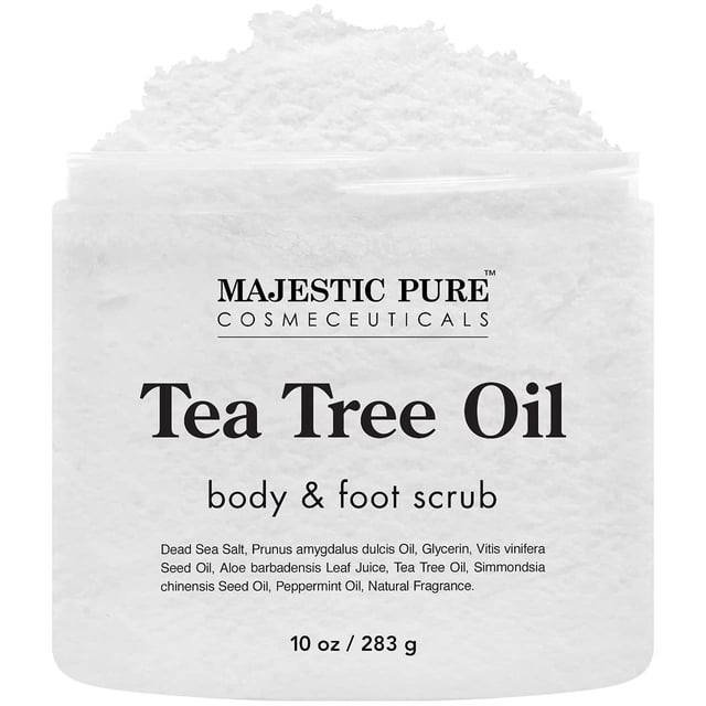 Exfoliante Corporal y de Pies MAJESTIC PURE Tea Tree Verde Fuerte contra Hongos y para una Piel Salu