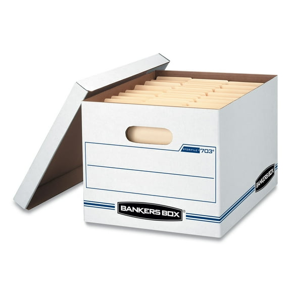 Bankers Box STOR/FILE Basic-Duty Storage Boxes, Letter/Legal Files, 12.5\" x 16.25\" x 10.5\
