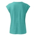 thumbnail image 5 of YEJIMAN Green Cotton Tshirts For Women, Polyester,Spandex,cotton Patriotic Shirts For Women, Women Cap Sleeve Summer Casual Tops V Neck Solid Color Casual Shirts Loose Fit Blouse, 5 of 5