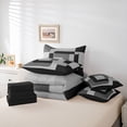 thumbnail image 6 of Homewish Meodern Geometric 7-Piece Twin Bedding Sets,Square Pattern Bedding Comforter Set,Gray Black Sheet Sets For Men Women,Luxury Bedroom Decor Reversible, 6 of 8