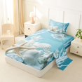 thumbnail image 2 of Manfei Kawaii Starfish Twin Sheets,Cute Sea Plant Bedding,White Blue,3-Piece,1 Fitted Sheet and 1 Pillowcase, 2 of 7