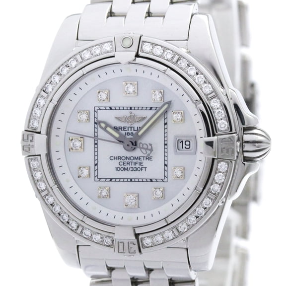 Pre-Owned BREITLING Galactic 32 Diamond MOP Dial Ladies Watch A71356 Polished