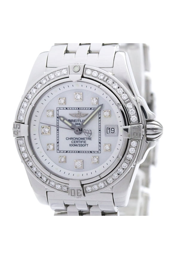Pre-Owned BREITLING Galactic 32 Diamond MOP Dial Ladies Watch A71356 Polished